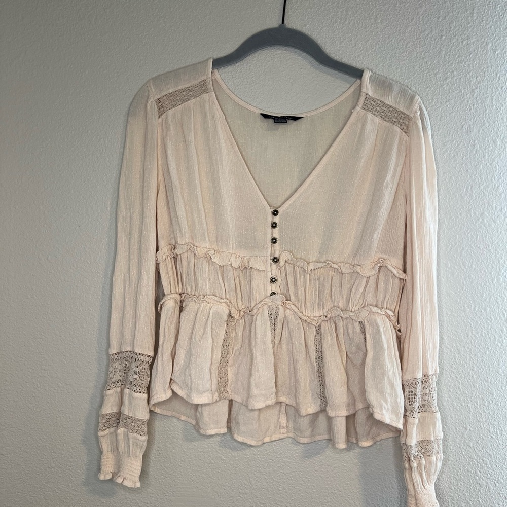 American Eagle Women's Cream Top